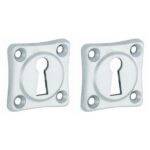 Set van twee Sleutelplaatjes Vierkant 38 mm mat chroom