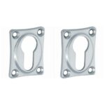 Set van twee PC-Plaatjes Vierkant mat chroom