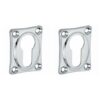 Set van twee PC-Plaatjes Vierkant glans chroom