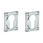 Set van twee PC-Plaatjes Vierkant glans chroom