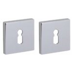 Set van twee Sleutelplaatjes Bauhaus verdekt glans chroom