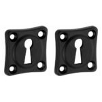 Set van twee Sleutelplaatjes Vierkant 38 mm mat zwart