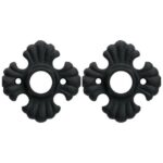 Set van twee rozetten Oud Duits ijzer zwart