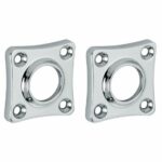 Set van twee krukrozetten geveerd vierkant 38mm glans chroom