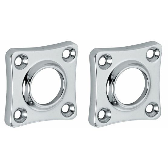 Set van twee krukrozetten geveerd vierkant 38mm glans chroom