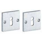 Set van twee Sleutelplaatjes Bauhaus mat chroom