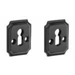 Set van twee sleutelplaatjes Arlon ijzer zwart