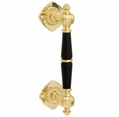 Deurgreep Nouveau ebben messing ongelakt