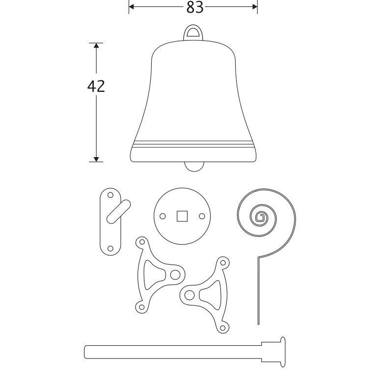 Trekbelset Holland compleet messing antiek