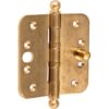 Kogellagerscharnier SKG3 89x89 ronde hoek bol messing antiek