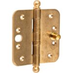 Kogellagerscharnier SKG3 89x89 ronde hoek bol messing antiek