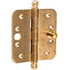 Kogellagerscharnier SKG3 89x89 ronde hoek bol messing antiek