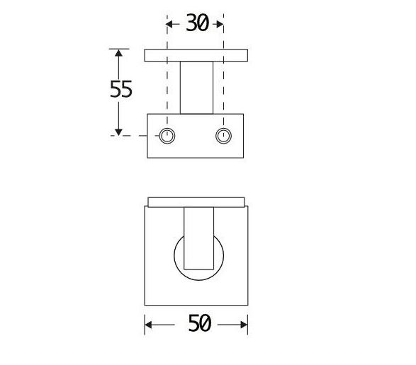 Leuninghouder Bauhaus M10 vlak messing antiek