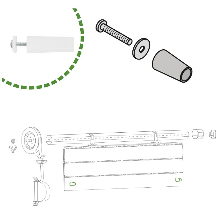 Stopper voor rolluiken 60 mm wit
