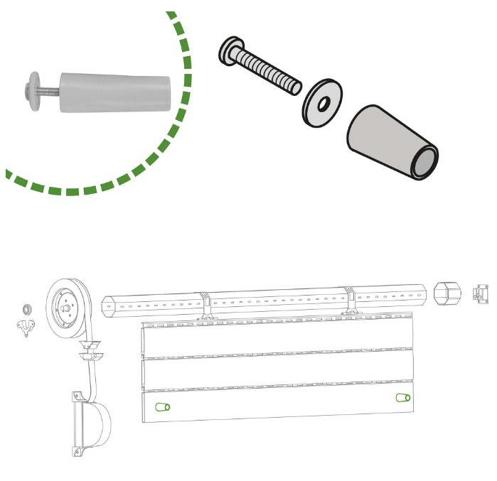 Stopper voor rolluiken 60 mm grijs