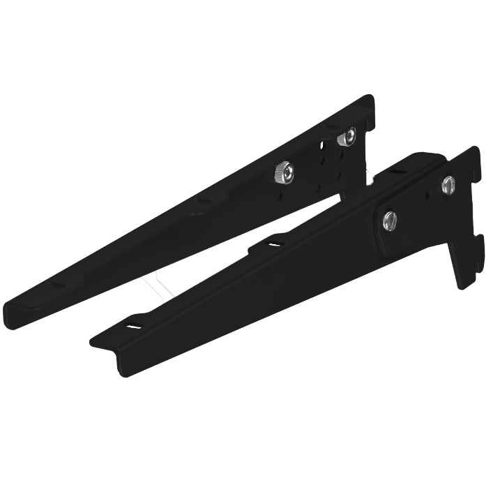 Set van 2 dragers verstelbaar 300 mm zwart gelakt