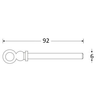 Raampen zonder ketting 92x6 mm glans nikkel