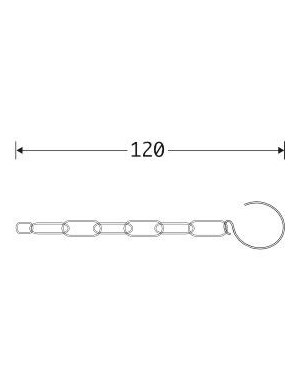 Raampenketting 120 mm glans nikkel
