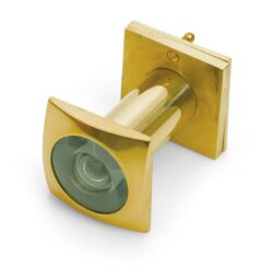 Deurspion vierkant 200° voor deurdikte 40-65 messing gepolijst