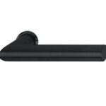 Deurkruk Toscana op rond mini rozet aluminium mat zwart