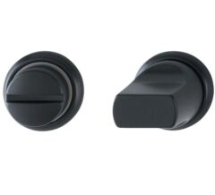 Toilet-garnituur op mini rozet aluminium mat zwart