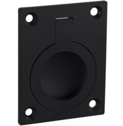 Luikring rechthoekig 40x30 mm mat zwart