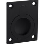 Luikring rechthoekig 60x47 mm mat zwart