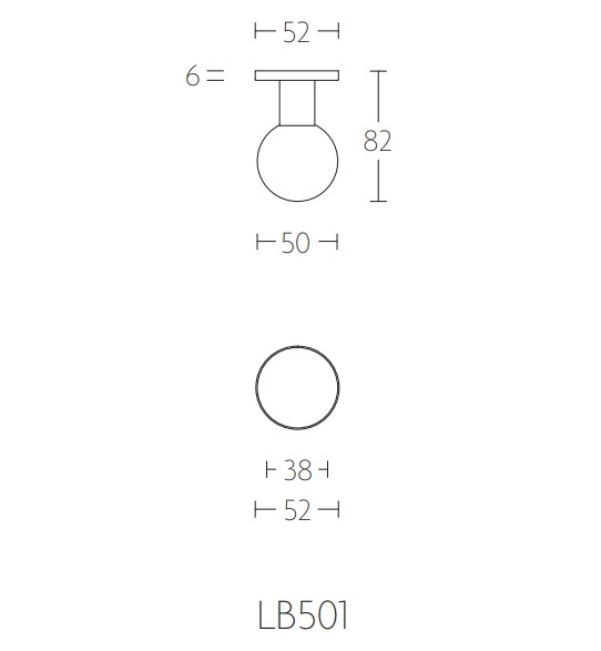 Voordeurknop BASIC LB501V Vast op Rozet Donker Brons