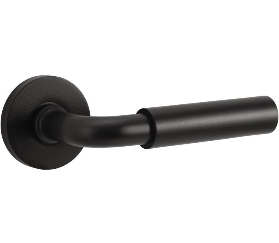 Deurkruk op geveerd rozet Frankfurt/Vivo mat zwart