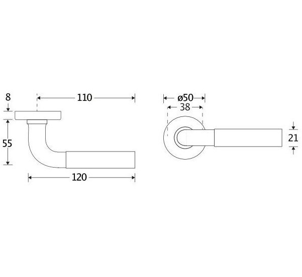 Deurkruk op geveerd rozet Frankfurt/Vivo mat zwart