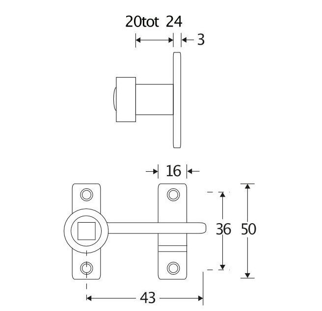 Raamwervel Elegant 20mm verend mat zwart
