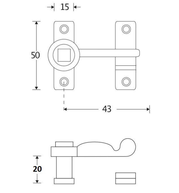 Raamwervel Elegant 20mm mat zwart