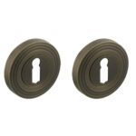 Intersteel sleutelrozetten verdekt met rillen ø54x9mm en nokken gebruineerd