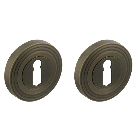 Intersteel sleutelrozetten verdekt met rillen ø54x9mm en nokken gebruineerd