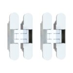 Set van 2 onzichtbare scharnieren 3D verstelbaar 120x24mm wit