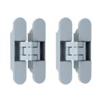 Set van 2 onzichtbare scharnieren 3D verstelbaar 120x24mm mat chroom