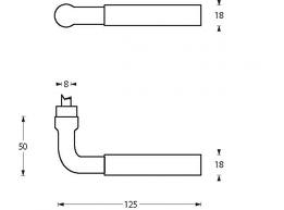 Intersteel enkele deurklink Palma messing getrommeld - Afbeelding 2