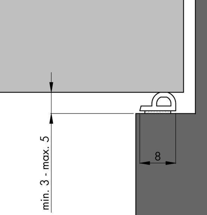 Ellen zelfklevende tochtstrip P-profiel 7.5m x 8 mm zwart