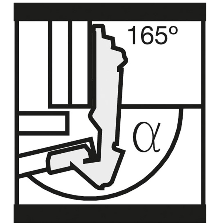 Potscharnier zelfsluitend Mesuco 165 volledig opdek opschroefbaar 48 mm