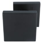 Voordeurknop vierkant excentrisch vast op rozet mat zwart