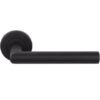 Deurkruk Marc met ring op ronde rozet mat zwart