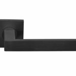 Deurkruk Basis Rechthoek op geveerd rozet PVD gunmetal