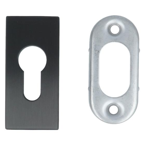 PC-Plaatje rechthoekig verdekt PVD gunmetal