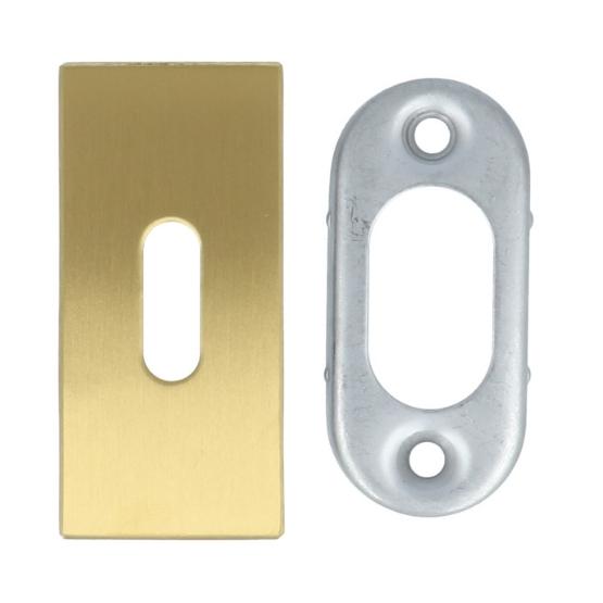 Sleutelplaatje rechthoekig verdekt PVD mat goud