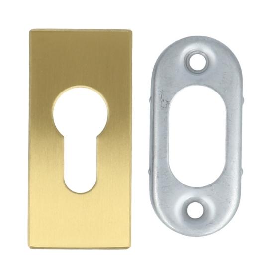 PC-Plaatje rechthoekig verdekt PVD mat goud