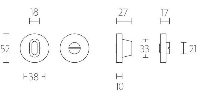Toiletgarnituur blind BASIC LBWC50D-ZI mat zwart