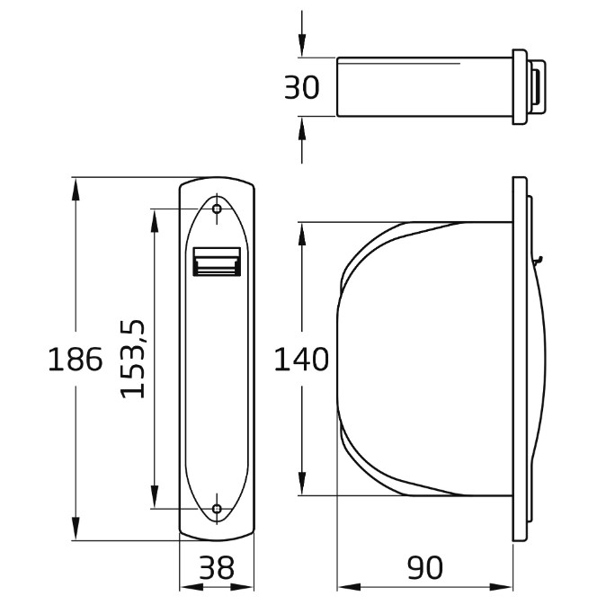 Inbouw bandopwinder voor rolluiken inclusief band 20mm