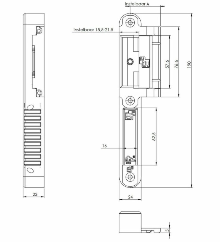 S2 Flexi sluitgarnituur lange lip 38-48 mm