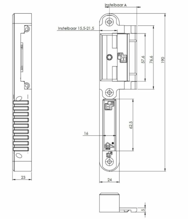 S2 Flexi sluitgarnituur korte lip 28-33 mm