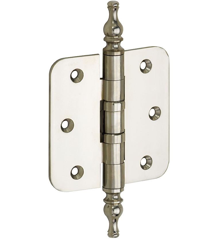 Set van 12 kogellagerscharnieren 76x76 ronde hoek vaas glans nikkel